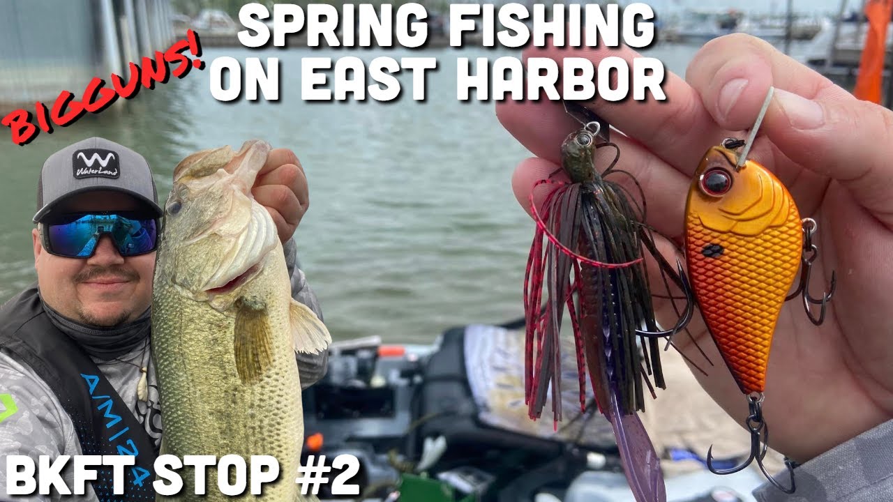 Two Lures You MUST HAVE Bass Fishing at East Harbor (spring pattern) 