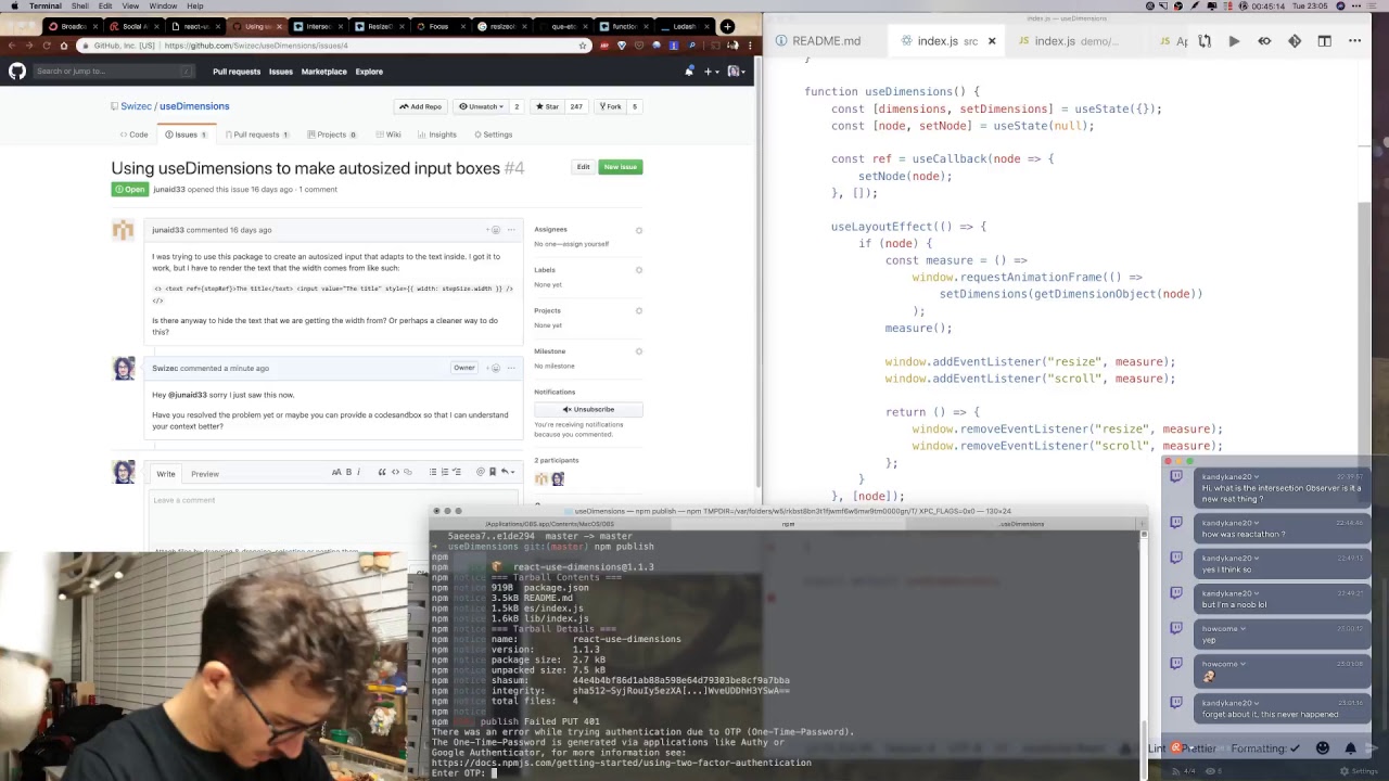 Refactoring useDimensions to use the new ResizeObserver - YouTube