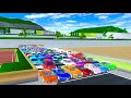 Sakura - All Rainbow 🌈 Super Cars Collection 🚑👻At Near Secret Place | Sakura school simulator 🥶🚕🚨💞