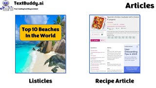 Details TextBuddy.ai User Guide: Article (Use AI to write news, travel & fitness articles, in minutes) Guide