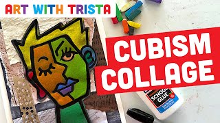 Cubism Portrait Collage Inspired By Pablo Pico Art Lesson - Art With Trista Video Tutorial