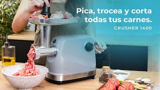 Tritacarne Elettrico Cecotec Crusher 1400 Steel - 1360W, 1,5 Kg/min, 3 Piastre, Lama Acciaio Inox, Per Carne E Salsicce