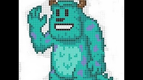 Minecraft: Pixel Art Sulley Tutorial (Monsters Ink) (8-Bit)1/2