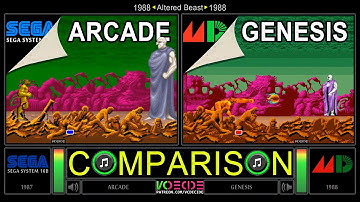 Altered Beast (Arcade vs Sega Genesis) Side by Side Comparison - Dual Longplay