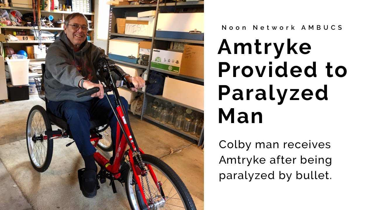 AMBUCS Amtryke giveaway November 2019 to Man Paralyzed by Bullet in Domestic Violence
