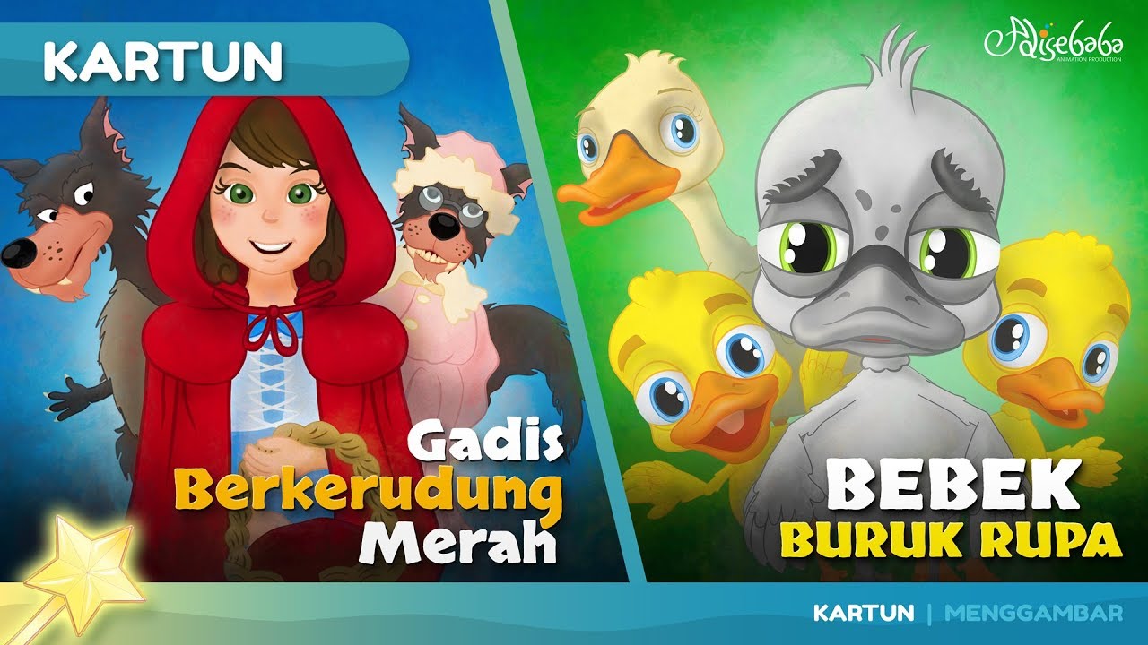 GADIS BERKERUDUNG MERAH BEBEK  BURUK  RUPA  cerita anak 