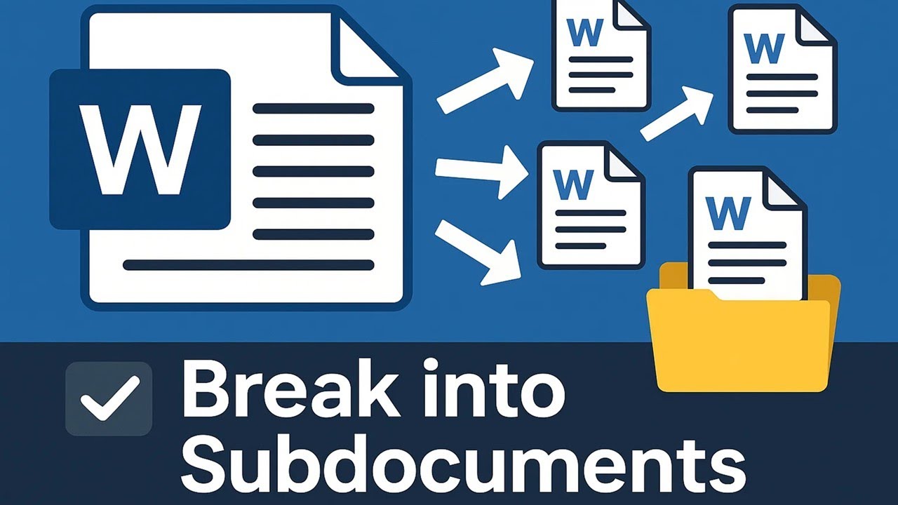 How to Split a Word Document into Multiple Subdocuments Easily - YouTube
