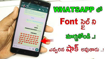 How to Change Whatsapp Fonts In smartphone In 2018 TELUGU