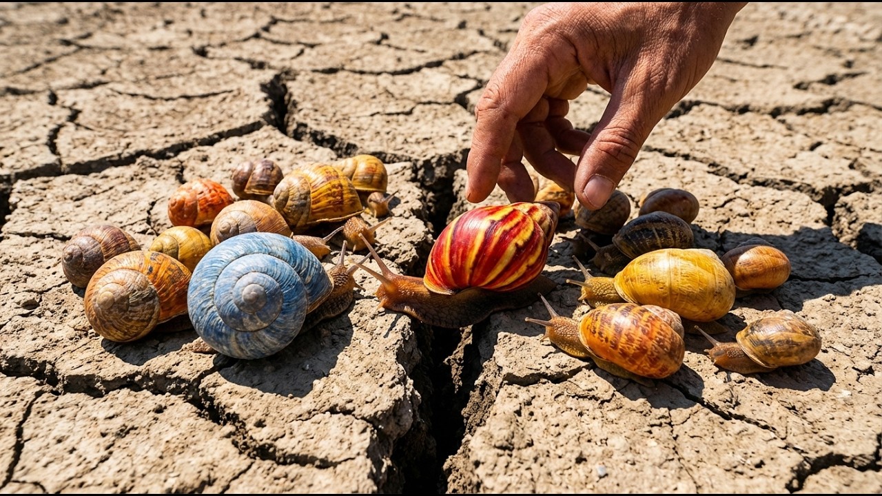 Nunca había visto tantos caracoles atrapados así…