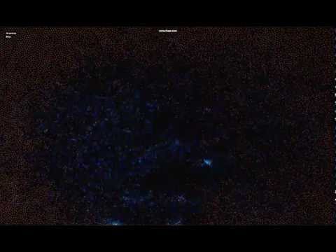 Kinect-controlled particle system (one person, repulsive forces)