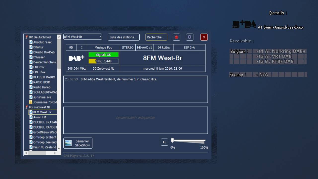 [Tropo DX 8-06-16] DAB+ holland, Germany, England(5C, 9D, 12D) In France (59230)