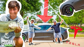 TESLA Fishing CHALLENGE! ( URBAN Pond Hopping )