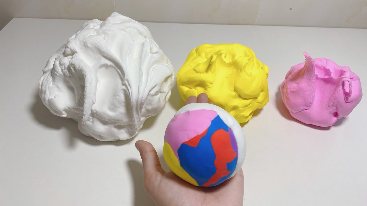 ASMR 6 COLOR’S Magic ball from small to large  super clay 😍⚽️ #clay #ball #2026