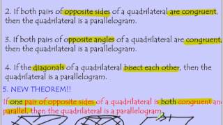 5.2 Proving quadrilaterals are parallelograms