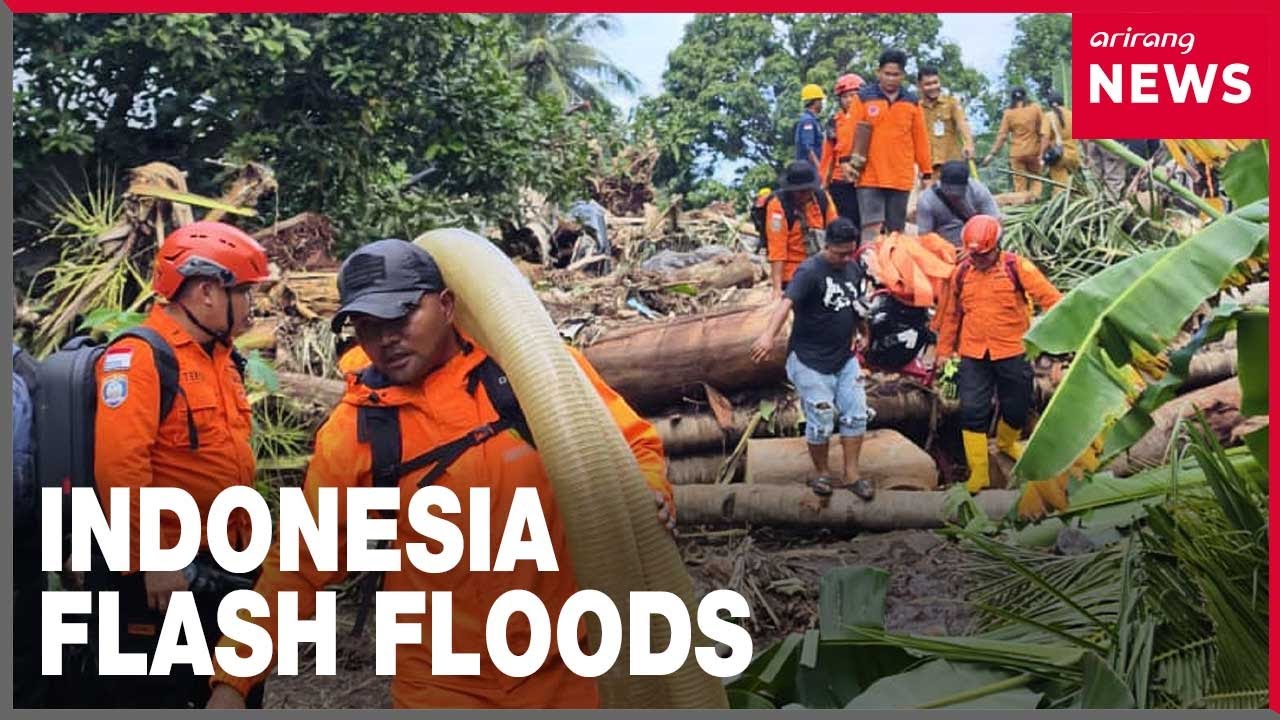 Flash floods and landslides kill at least 16 in Indonesia - YouTube