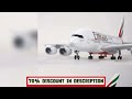 #Airbus A380 UAE/Emirates Toy Plane Model 1/160 Scale 18 inchs Large Model Airplane Toy Kits with S