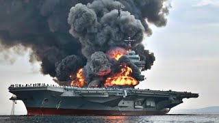 CRAZY EXPLOSION NEAR THE CRIMEA BRIDGE! German TAURUS Missile Blows Up Russian Aircraft Carrier