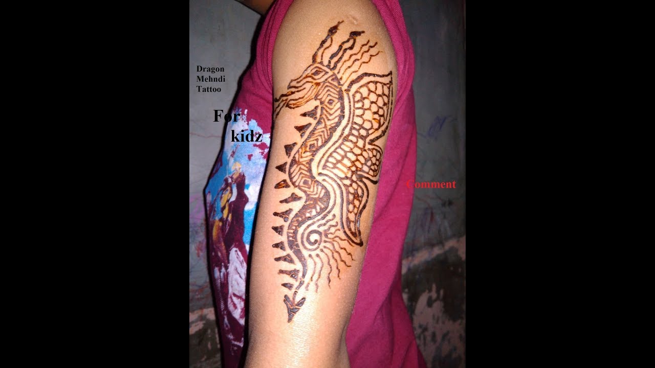 Black Dragon Temporary Tattoos For Women Men Adults Tribal Totem Scorpion Henna  Tattoo Sticker Fake Bramble