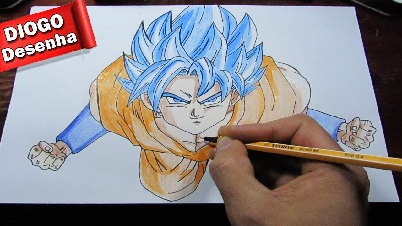 Desenhando o Goku Super Sayajin Blue 