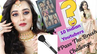 #PassTheBrushChallenge  With 10 #IndianYoutubers #10KaDum / #Engagement Makeup Look / SWATI BHAMBRA