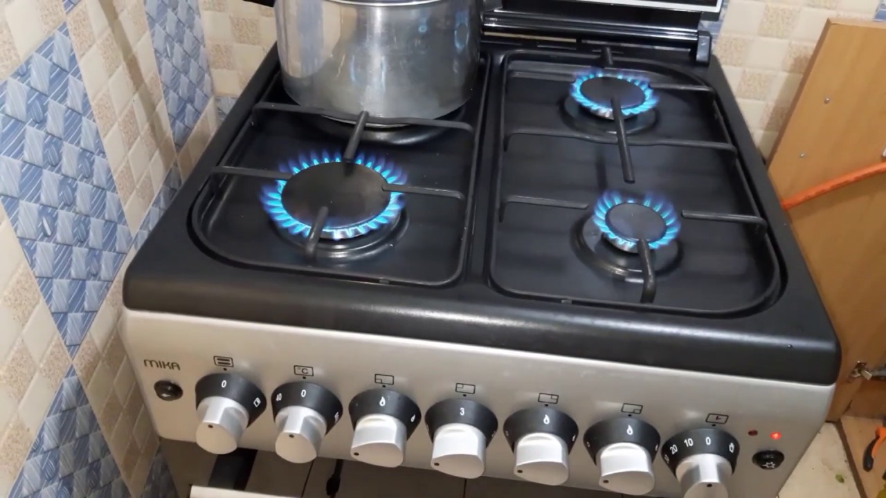 Operating A Mika Standing Cooker With Electric Burner, Gas Burners An Oven  - YouTube