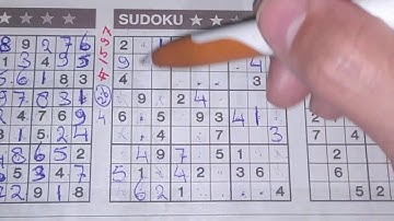 (#1597) Wednesday. Two Stars Sudoku puzzle. Bonus Extra edition. 09-23-2020 Extra part 2 of 8