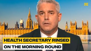 Just Health sec Steve Barclay getting rinsed on the morning round