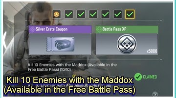 Call Of Duty Mobile Kill 10 Enemies with the Maddox (Available in the Free Battle Pass)Task Complete