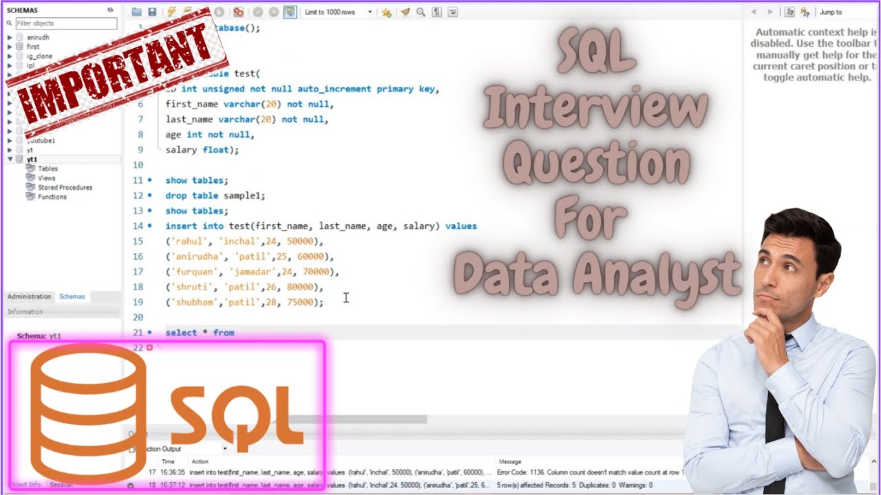 SQL Interview question for Data Analyst - YouTube