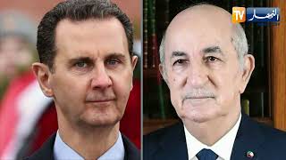 رئيس الجمهورية يتلقى مكالمة هاتفية من الرئيس السوري بشار الأسد