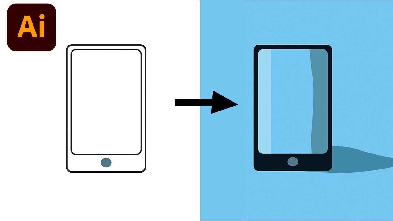 Adobe Illustrator simple Mobile phone vector art 