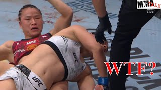 WTF?!? Zhang Weili gagne par soumission, par TKO et par décision dans le même combat