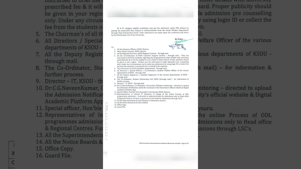 Ksou 2025-26 Revised Courses Information... 