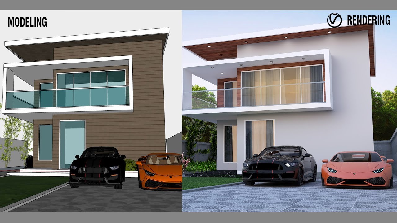 Sketchup create Modern House House design ideas YouTube