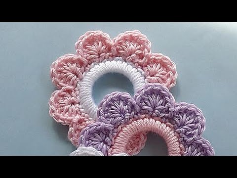 توكه كروشيه استيك للبنات بأسهل طريقة Easy Crochet Hair Tie For Beginners 