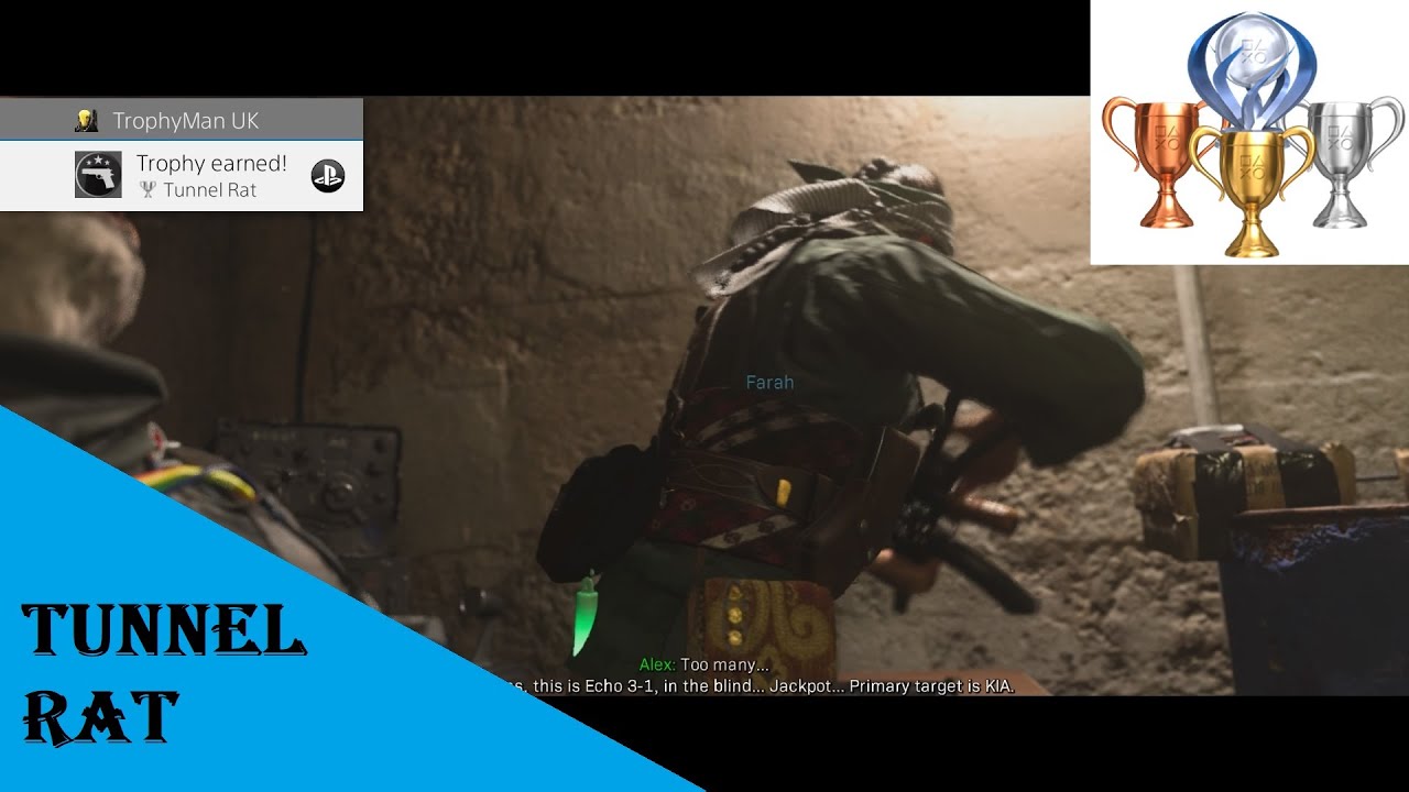 CALL OF DUTY: MODERN WARFARE 2019 - Tunnel Rat Silver Trophy Achievement / Trophy Guide PS4