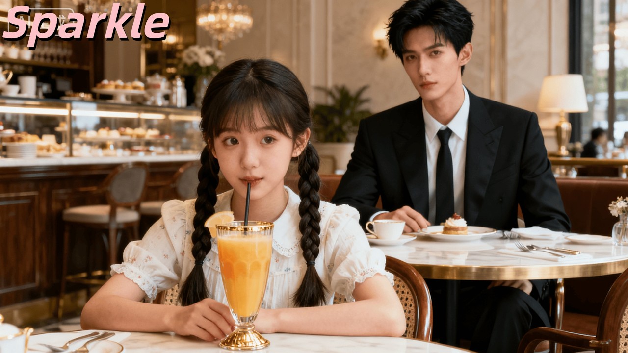 女孩在店裏等人卻因沒錢消費被趕走，一旁的總裁直接為她點了一杯豪華果汁！#中國電視劇#甜寵愛情劇