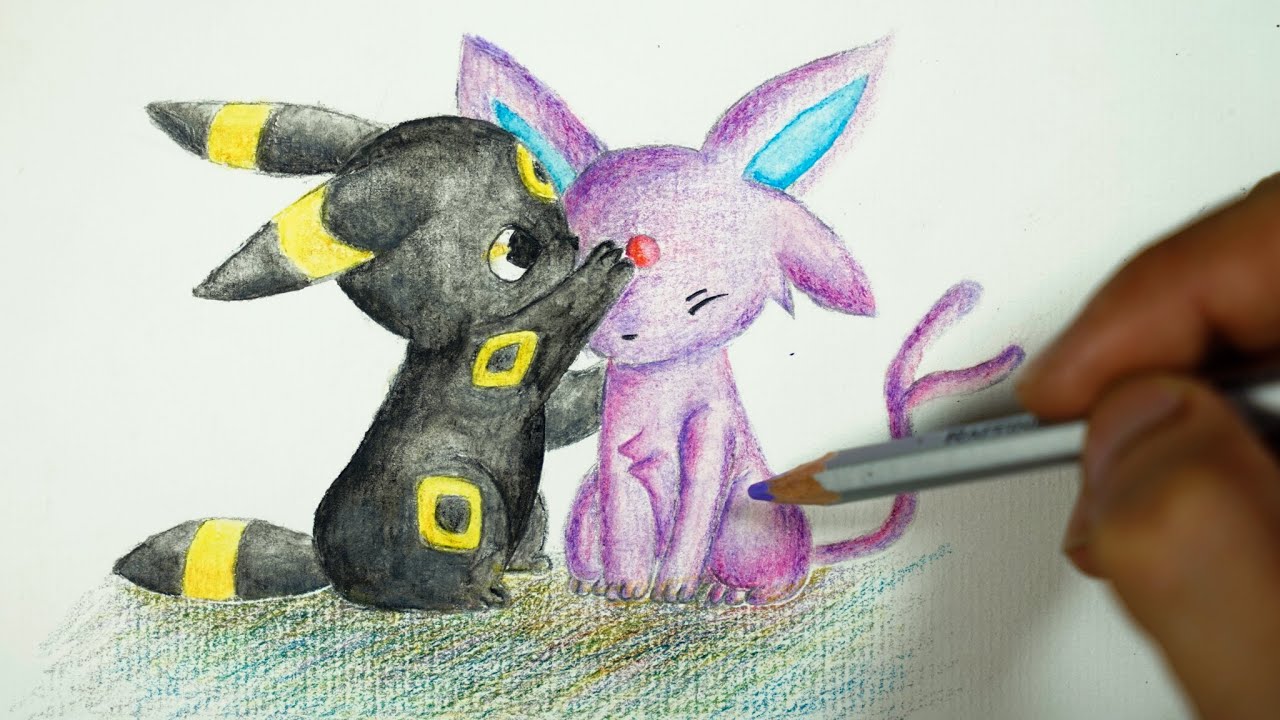 Eevee Evolution Drawing (Umbreon, Espeon, Sylveon, Leafeon, Glaceon) (Shin  Art) 