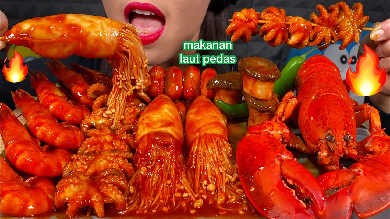 ASMR SPICY SEAFOOD BOIL *makanan laut pedas* 먹방 MUKBANG MASSIVE Eating Sounds