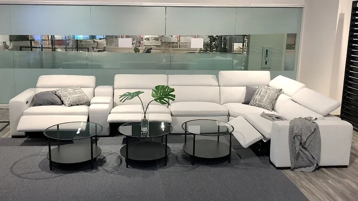 Janet Modern Fabric Sectional with recliner  | Jub...