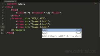 HTML frameset Tag