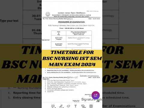 TIMETABLE For BSC