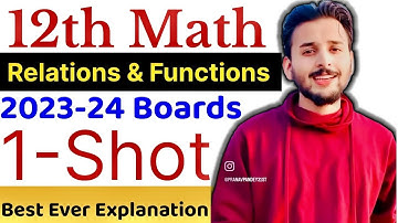 Class 12th Relations and Function Relation And Function Chapter 1 One shot maths