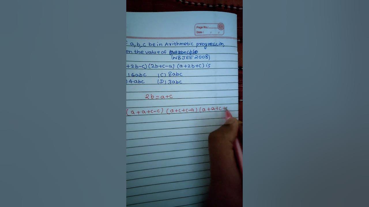 If a,b,c are in AP, then (a+2b-c)(2b+c-a)(a+2b+c) #ap #maths #algebra # ...