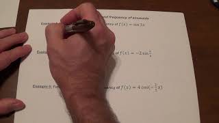 Amplitude, period, and frequency of sinusoids