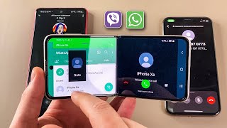 iPhone Xs Vs S10 Note Vs Z Flip 3 Calls and Calls back to Two phones at once via Viber and Whatsapp