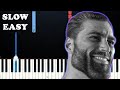 Giga chad theme slow easy piano tutorial