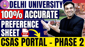 DU Preference Sheet for 200/300/400/500 Score🔥 #cuet #delhiuniversity