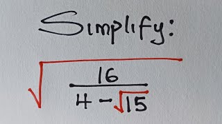 Watch Me As I Simplify this Tricky Square Root Easily! | Conjugate of Surds | Radical Equation