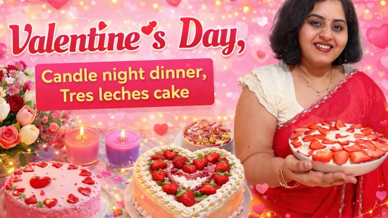 Valentine’s Day 💖 Candle Light Dinner Setup 🕯️💖 | Homemade Cake Special ||Sam in UK